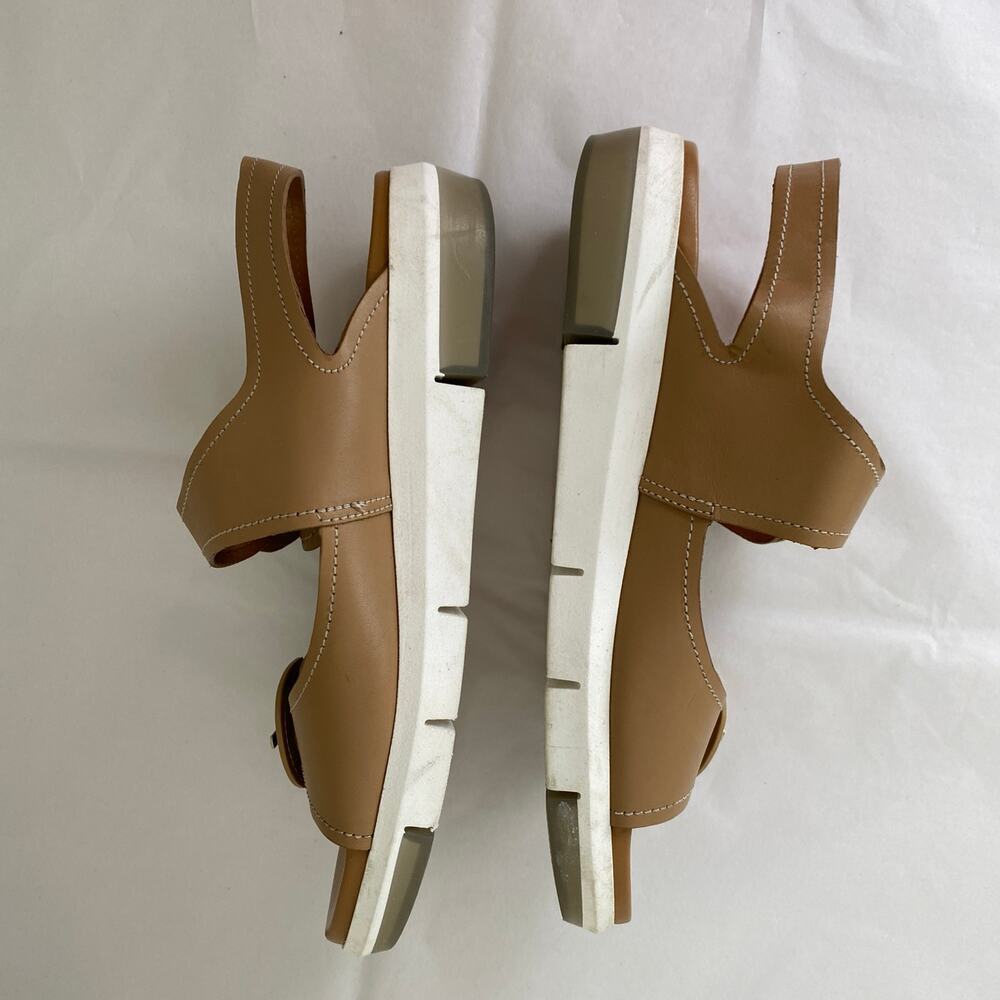 Aquatalia Sydni Nude Leather Flatform Wedge Sandals Size 10 - Picture 8 of 12